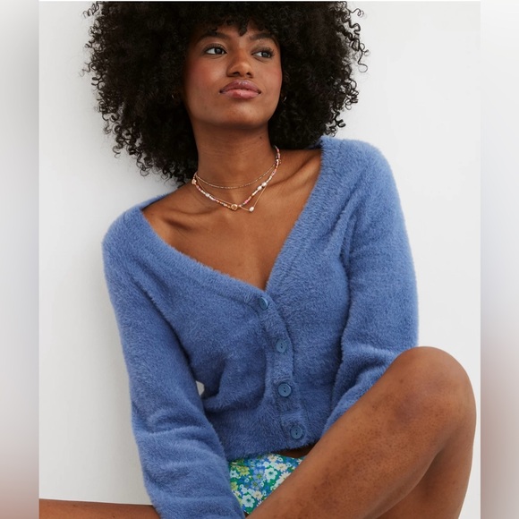 Aerie Fuzzy Cropped Cardigan size XXL - Picture 1 of 8
